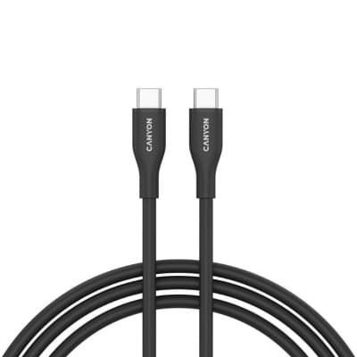 Дата кабель USB-C to USB-C 1.0m CC60SC10 60W Silicon Black Canyon (CNS-CC60SC10B)