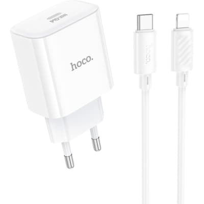 Зарядний пристрій HOCO C76A Pro Majestic USB-C PD30W + cable USB-C to Lightning White (6942007616317)