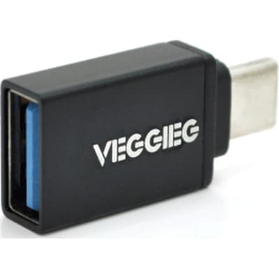 Перехідник USB 3.0 AF to USB-C M OTG black VEGGIEG (OT-B)