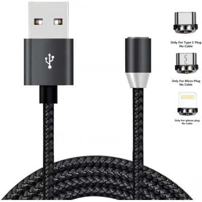 Дата кабель USB 2.0 AM to Lightning + Micro 5P + USB-C 1.2m Magneto bla XoKo (SC-350MGNT-BK)