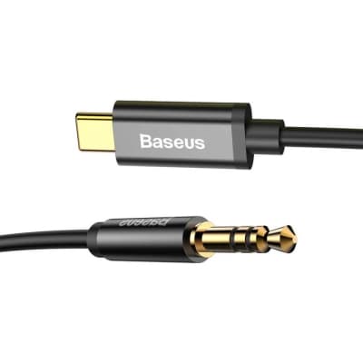Кабель мультимедійний USB-C to 3.5mm M 1.2m black Baseus (CAM01-01)