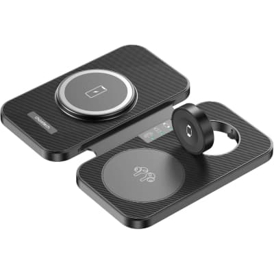 Зарядний пристрій Choetech Wireless magnetic 3-in-1 15W black (T616-F)