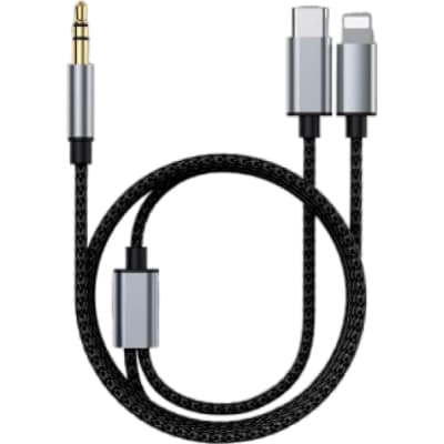 Кабель мультимедійний 3.5mm M to USB-C + Lightning 1.15m XoKo (XK-MH-232)