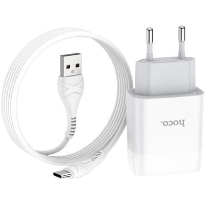 Зарядний пристрій HOCO C73A Glorious dual port charger set(Type-C) White (6931474713070)