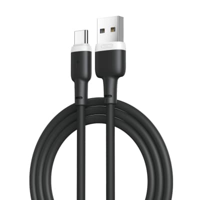 Дата кабель USB 2.0 AM to USB-C 1.0m 2.1A silicone black XO (NB208-TC-1-BK)