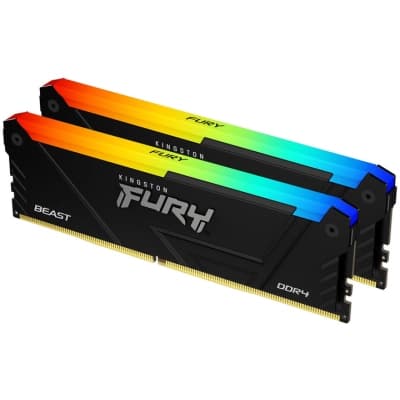 Модуль пам'яті для комп'ютера DDR4 16GB (2x8GB) 3200 MHz Beast Black Kingston Fury (ex.HyperX) (KF432C16BB2AK2/16WP)