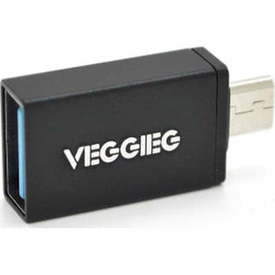Перехідник USB 2.0 AF to Micro 5P M OTG black VEGGIEG (V-OT01)