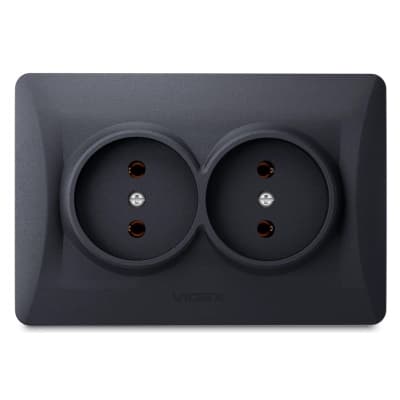 Розетка Videx BINERA 2ая черн (VF-BNSK2-BG)