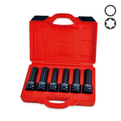 Набір торцевих головок Toptul довгих ударних 3/4" E18, E20, E22, E24, 17мм, (JGAI0602)