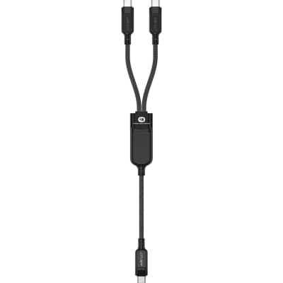Дата кабель USB-C to 2xUSB-C 0.8m 100W Acefast (6974316280149)