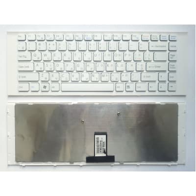 Клавіатура ноутбука Sony VPC-EG Series белая с белой рамкой RU (A43254)