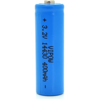 Акумулятор 14430 LiFePO4 (size 3/4AA), 400mAh, 3.2V, TipTop, blue Vipow (IFR14430-400mAhTT / 25540)