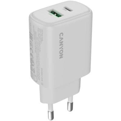 Зарядний пристрій Canyon OnCharge 250 25W 1xPD 1xQC EU White (CNE-CHA250-21)