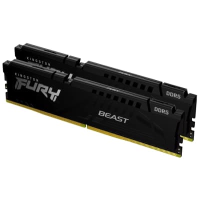 Модуль пам'яті для комп'ютера DDR5 64GB (2x32GB) 5200 MHz Beast Black Kingston Fury (ex.HyperX) (KF552C40BB2K2-64)