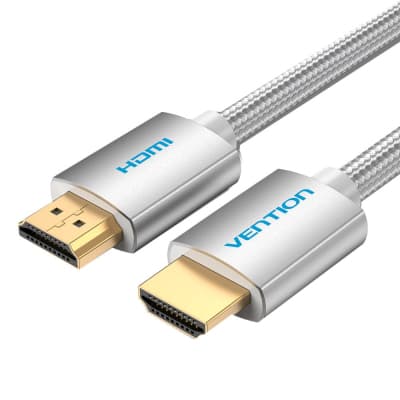 Кабель мультимедійний HDMI M to HDMI M 10.0m cotton braided silvery VENTION (AABIL)