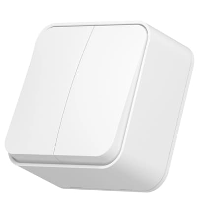 Вимикач Videx BINERA IP20 зовнішній 2кл білий (VF-BNS12-W)