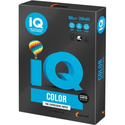 Папір Mondi IQ color А4 intensive, 160g 250sh, Black (B100/A4/160/IQ)