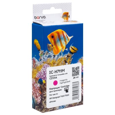 Картридж Barva HP 711 (CZ131A/CZ135A) 26 мл, Magenta (IC-H711M)