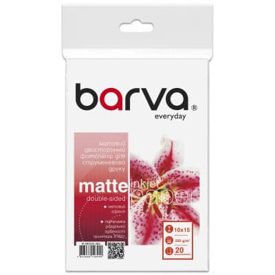 Фотопапір Barva 10x15, 220 g/m2, Everyday, Matte, double-sided, 20c (IP-BE220-384)