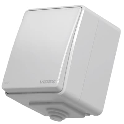 Вимикач Videx BINERA IP65 зовнішній 1кл сірий (VF-BNW11-36125)