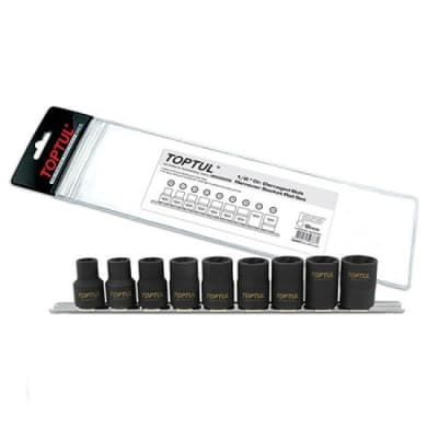 Набір торцевих головок Toptul для пошкоджених гайок на планці 1/2" 9шт. (GAAG0903)
