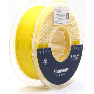Пластик для 3D-принтера Gembird PETG High Speed, 1.75 мм, 1 кг, yellow (3DP-PETG1.75HY-01-Y)