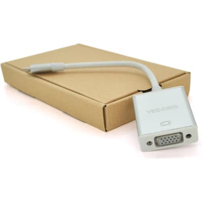 Перехідник USB-C M to VGA F 0.1m silver VEGGIEG (TV-S/W/01018)