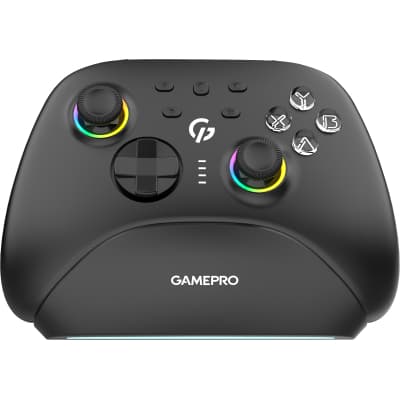 Геймпад GamePro із зарядною станцією BT 5.3/USB/2.4 ГГц (Switch/PC/iOS/Android) RGB Black (GPX13BDOC)