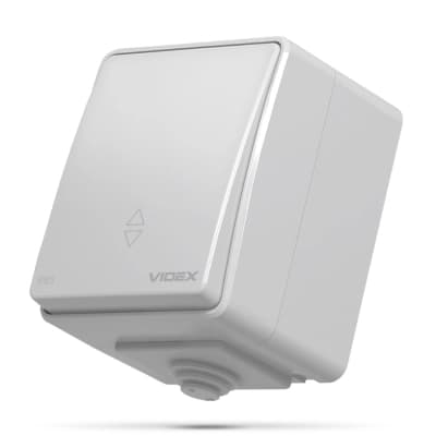 Перемикач Videx BINERA IP65 зовнішній 1кл прохідний (BINERA IP65 наружный 1кл проходной)
