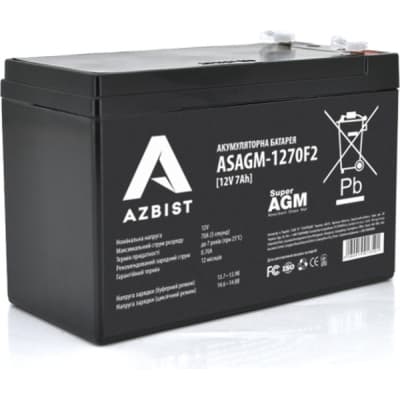 Батарея до ДБЖ AZBIST 12V 7Ah Super AGM (ASAGM-1270F2)