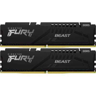 Модуль пам'яті для комп'ютера DDR5 64GB (2x32GB) 5600 MHz Fury Beast Black Kingston Fury (ex.HyperX) (KF556C36BBE2K2-64)