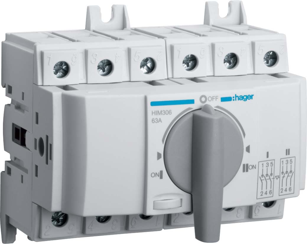 Перемикач трьохпозиційний I-0-II 400/690В, 63А, 3п, 6м