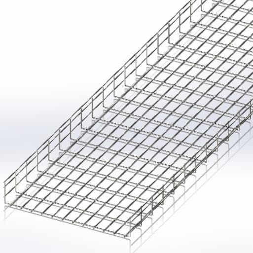Лоток сітчастий 600х100, дріт Ø5 мм, білий цинк, 2,5м