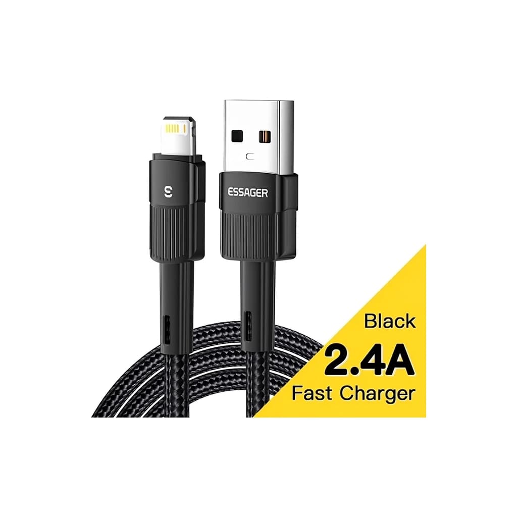 Дата кабель USB 2.0 AM to Lightning 1.0m 2.4A black Essager (EXCL-XC01)