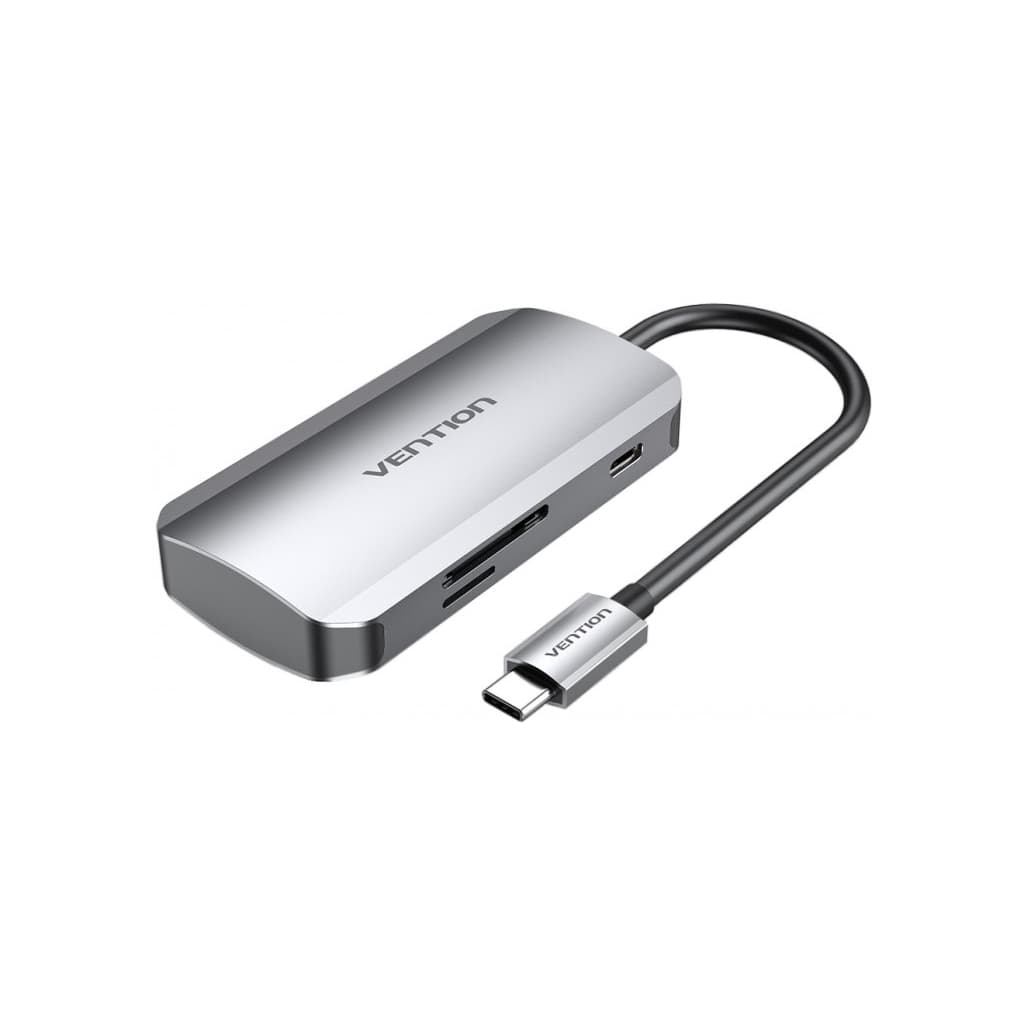 Концентратор VENTION USB3.1 Type-C --> USB 3.0x3/SD/TF/PD 100W Hub 6-in-1 (TNHHB)