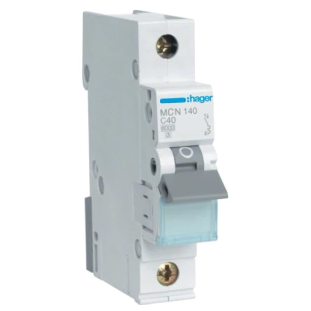Автоматичний вимикач Hager 1-п. C 40A (6kA) 1M (A) (MCN140)