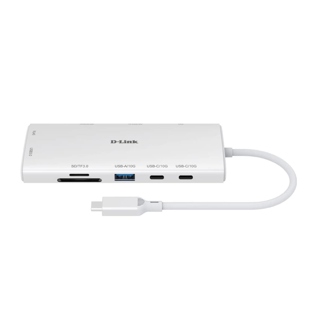 Концентратор D-Link USB-C 10-in-1 2xHDMI + 1xRJ45 1000Mbps + 2xUSB-C + USB 3.1 + USB 3.0 + SD + TF silver (DUP-A01)