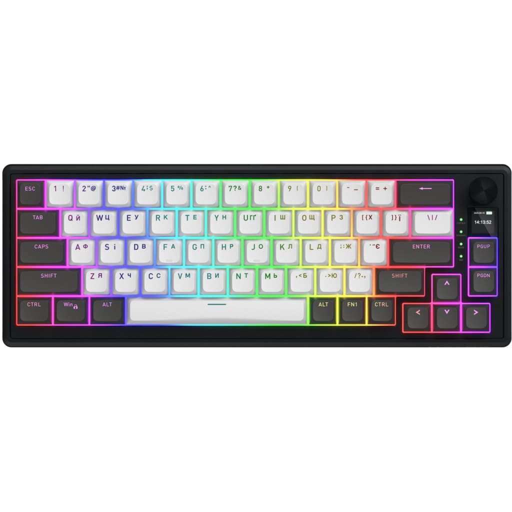 Клавіатура Hator Skyfall 65 Pro Aurum Vanila Silent RGB Wireless/Bluetooth/USB UA Grey/Black (HTK4160UA)