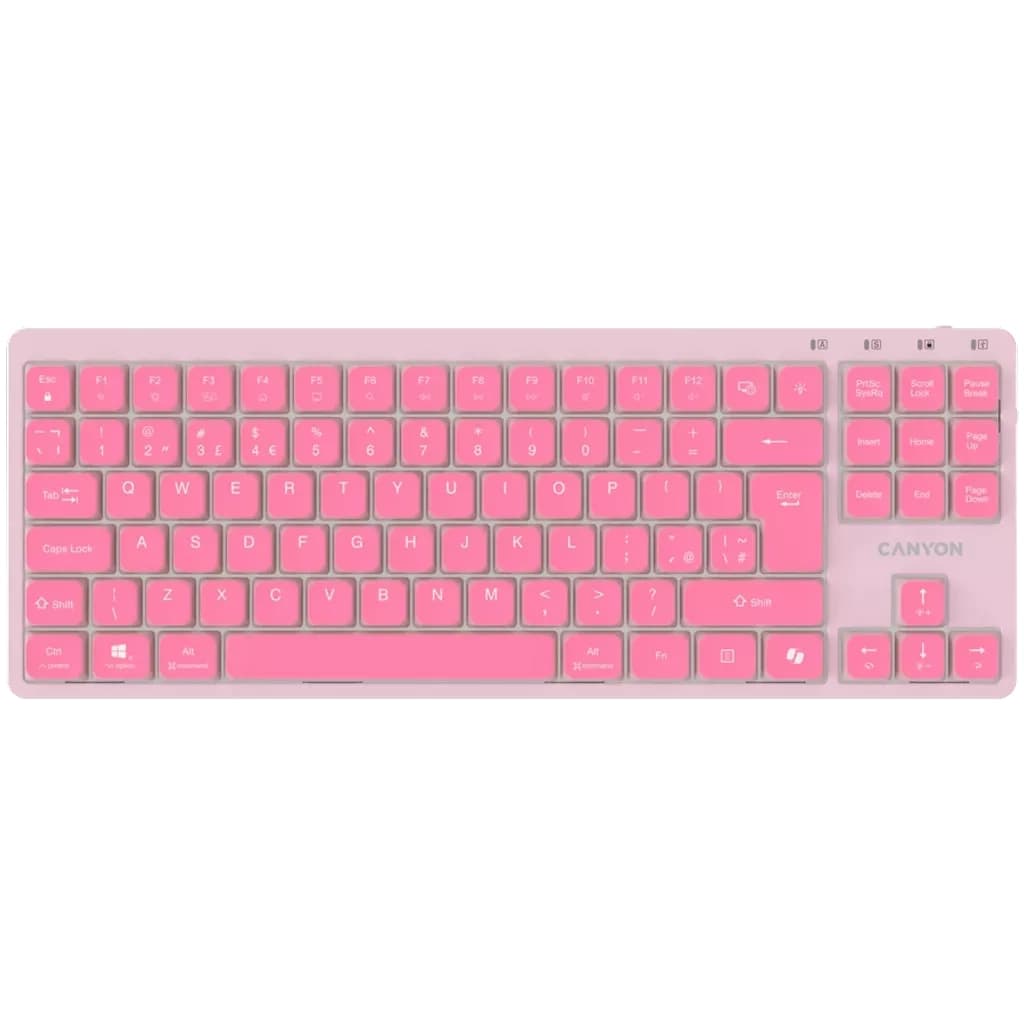 Клавіатура Canyon OnType 10 TKL Mechanical Silent Low-profile USB UA Pink (CNS-HKB10P)
