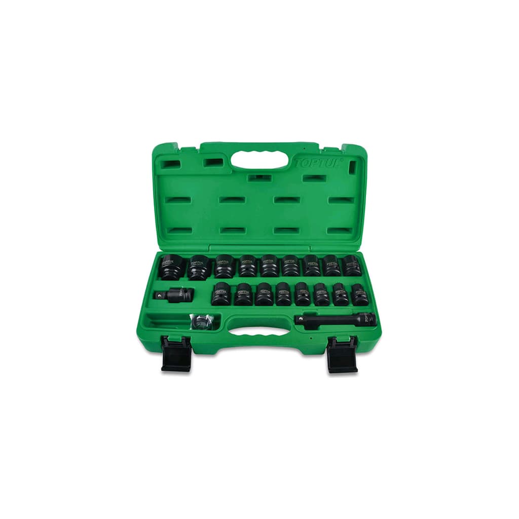 Набір торцевих головок Toptul ударних для пневмогайковерта 1/2" 10-32мм 27шт. (GCAI2701)