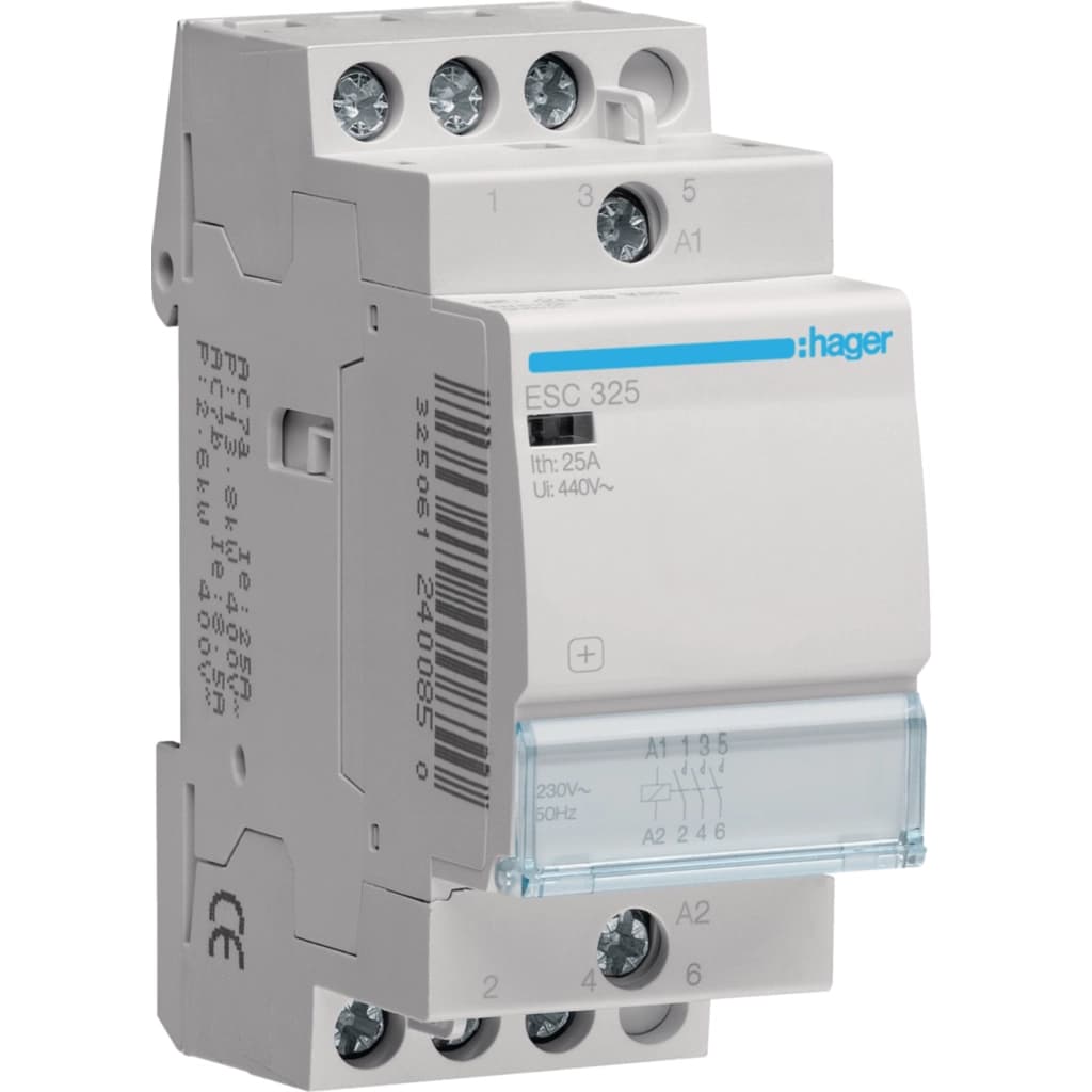 Автоматичний вимикач Hager 25 A 230V 3NO 2P (A) (ESC325)
