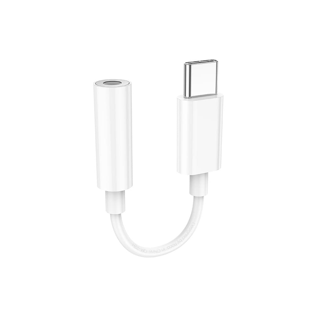 Перехідник USB-C M to 3.5mm F LS35 white HOCO (6931474790767)
