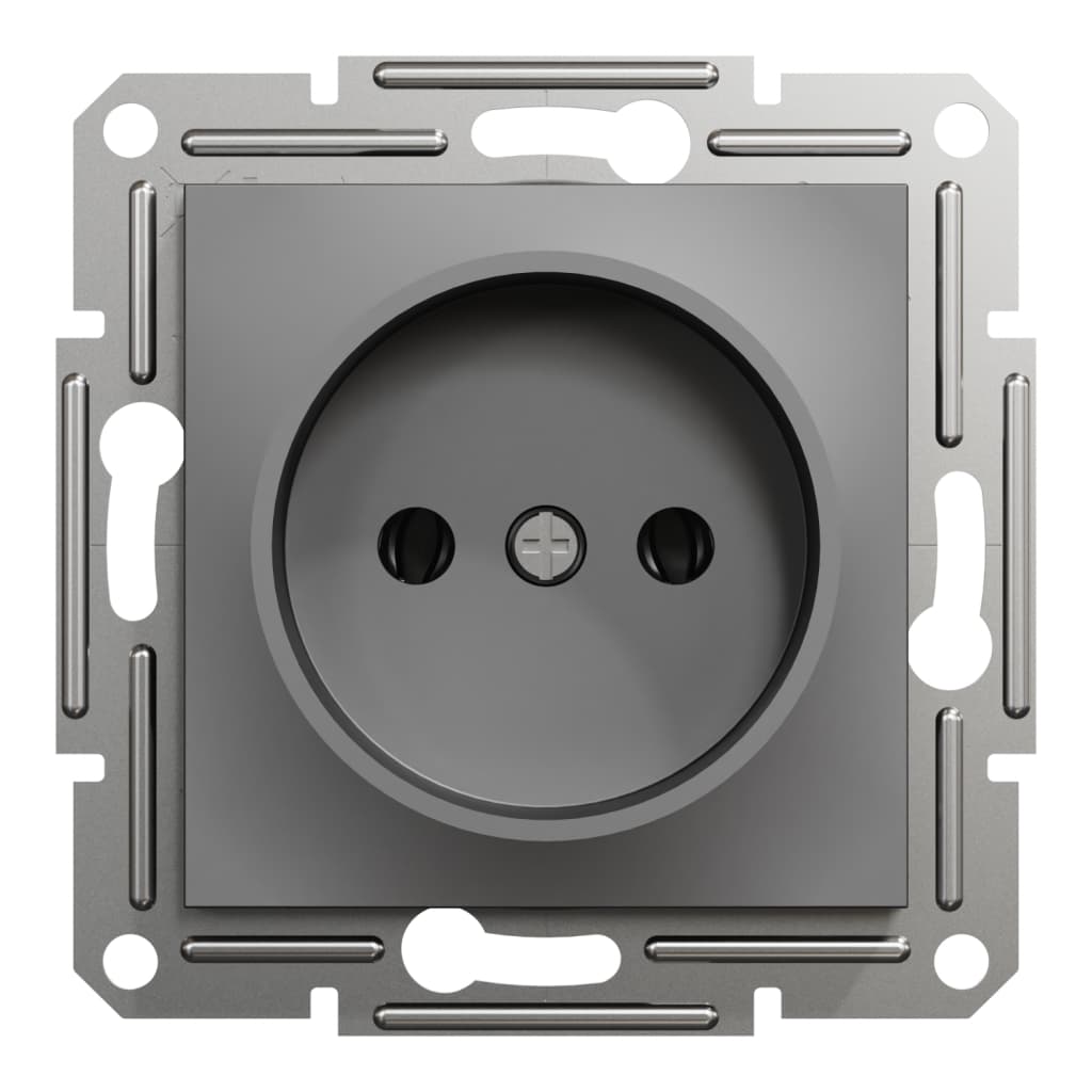 Розетка Schneider Electric ASFORA без заземлення антрацит (EPH3000171)