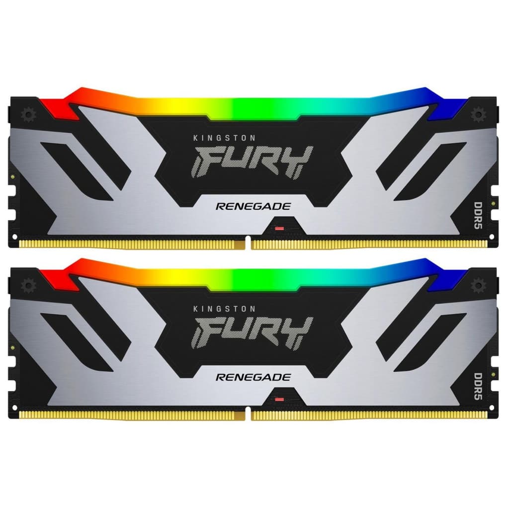 Модуль пам'яті для комп'ютера DDR5 32GB (2x16GB) 6400 MHz Renegade Silver RGB Kingston Fury (ex.HyperX) (KF564C32RSAK2-32)