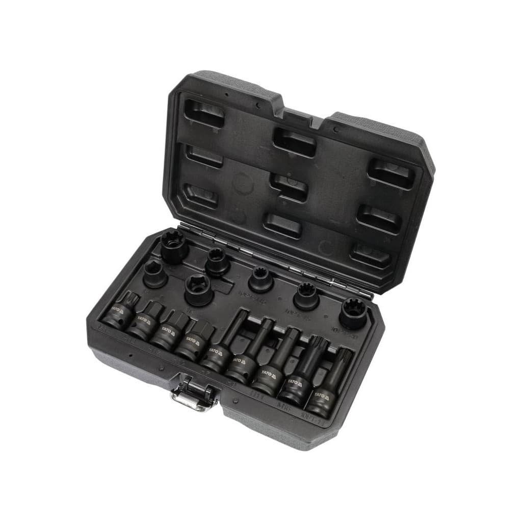 Набір торцевих головок Yato для гальмівних супортів 1/2", 16 шт (YT-06811)