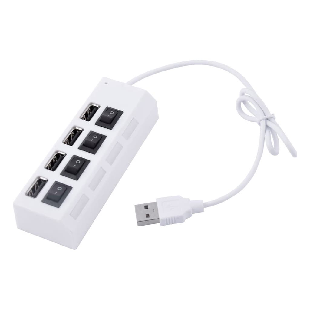 Концентратор Voltronic USB 2.0 to 4xUSB with switches white (YT-HWS4HS-W)