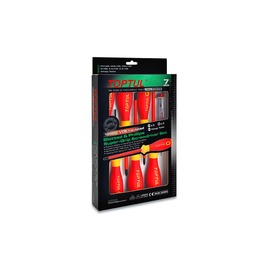 Набір викруток Toptul діелектричних (1000V) VDE 7шт. (GFE-0701)