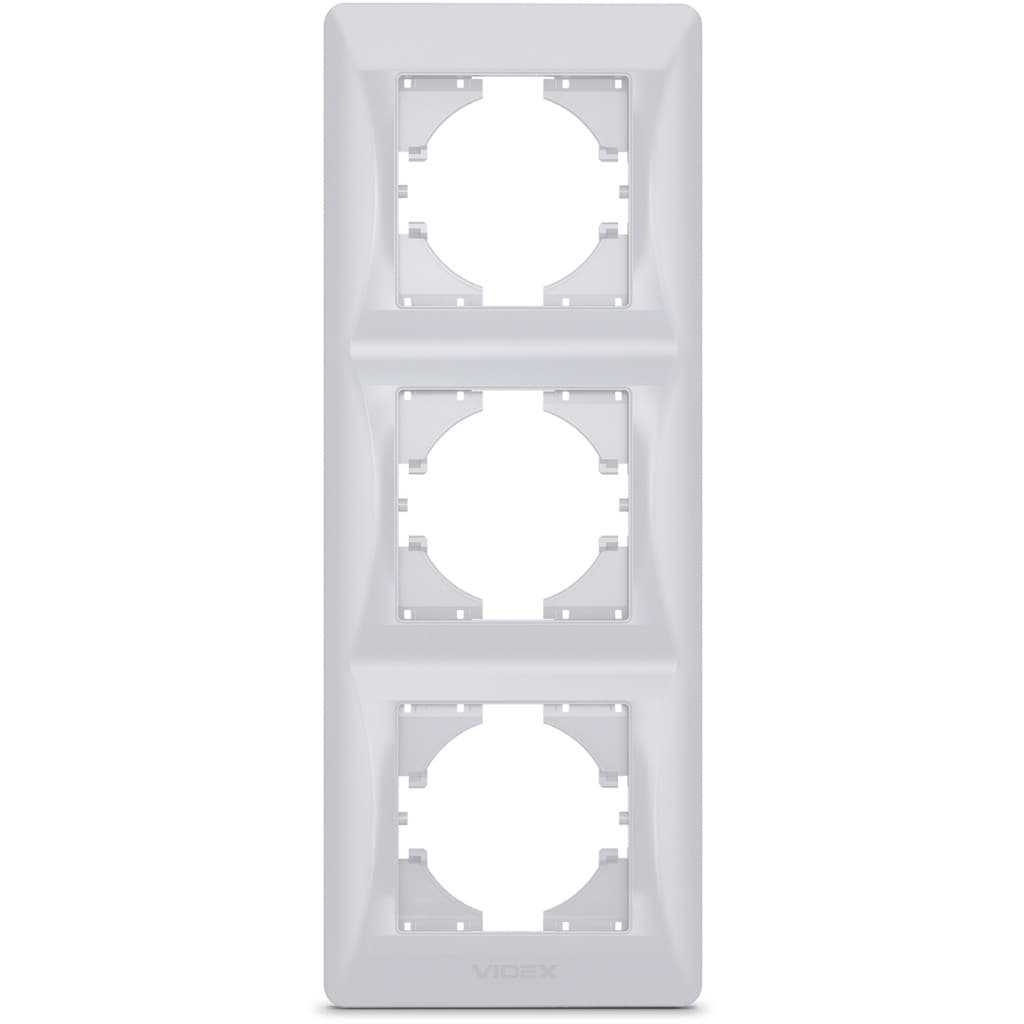 Рамка Videx BINERA срібний шовк 3 поста (VF-BNFR3V-SS)