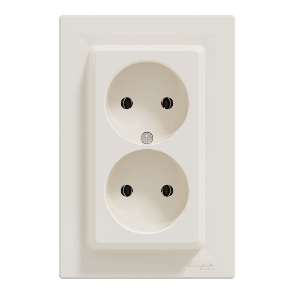 Розетка Schneider Electric ASFORA без заземлення подвійна крем (EPH9700123)