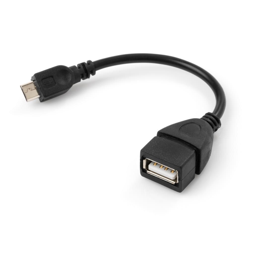 Перехідник OTG USB 2.0 AF to Micro 5P 0.15m Vinga (VCPDCOTGMBK)